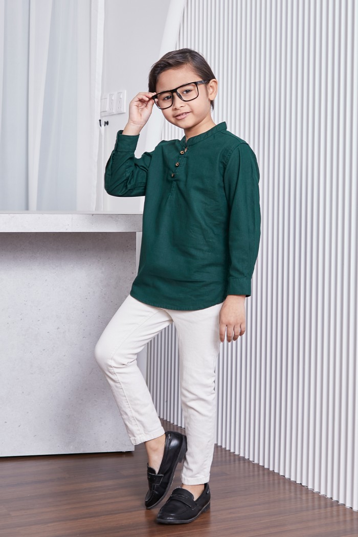 Kurta Fahd Kids - Emerald Green