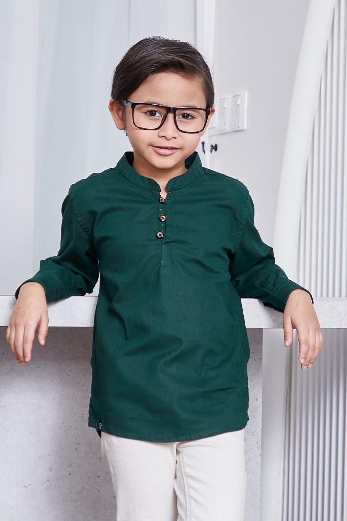 Kurta Fahd Kids - Emerald Green