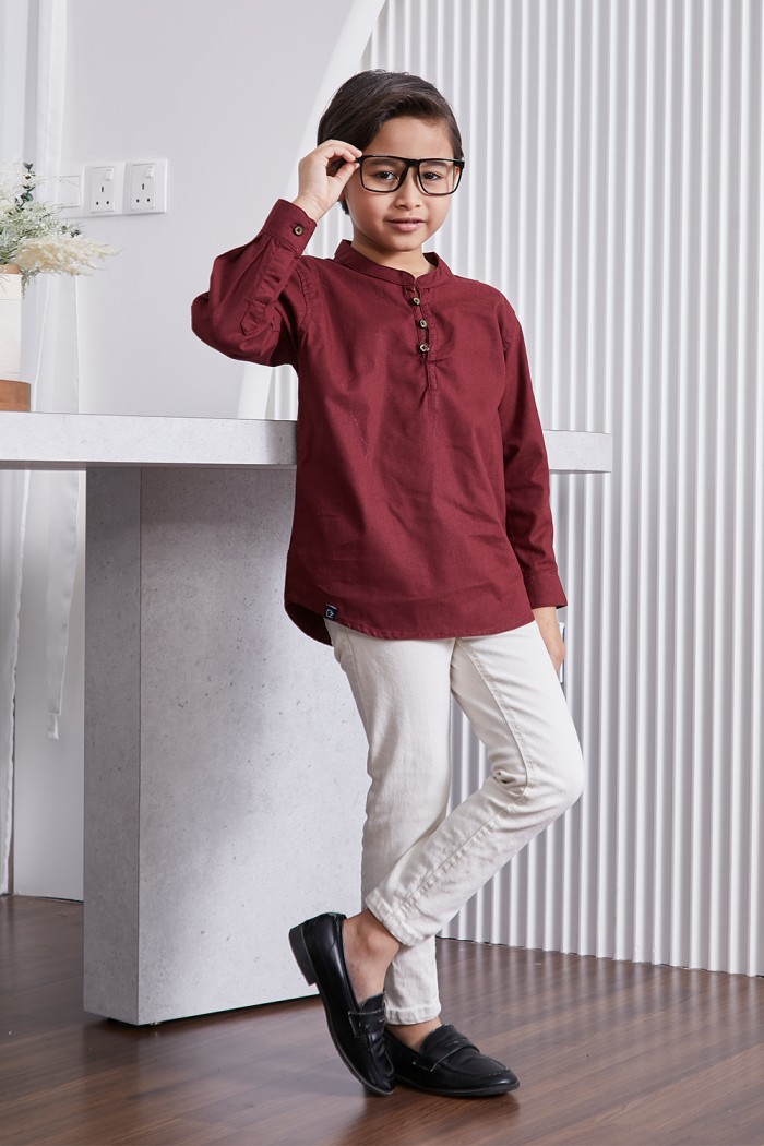 Kurta Fahd Kids - Maroon
