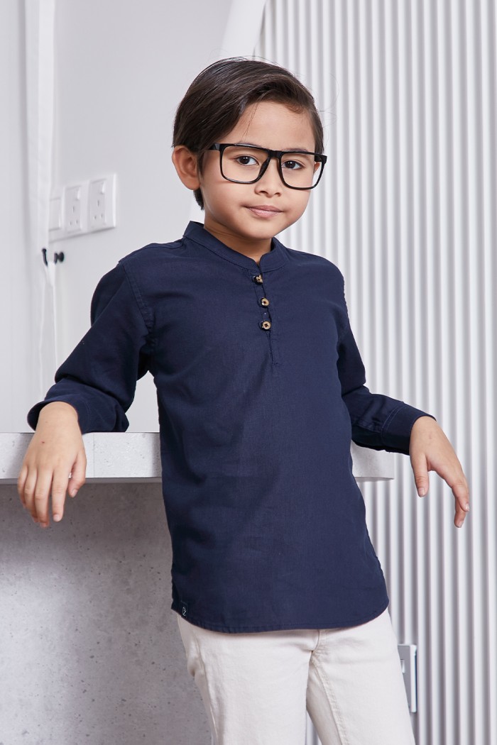 Kurta Fahd Kids - Navy Blue
