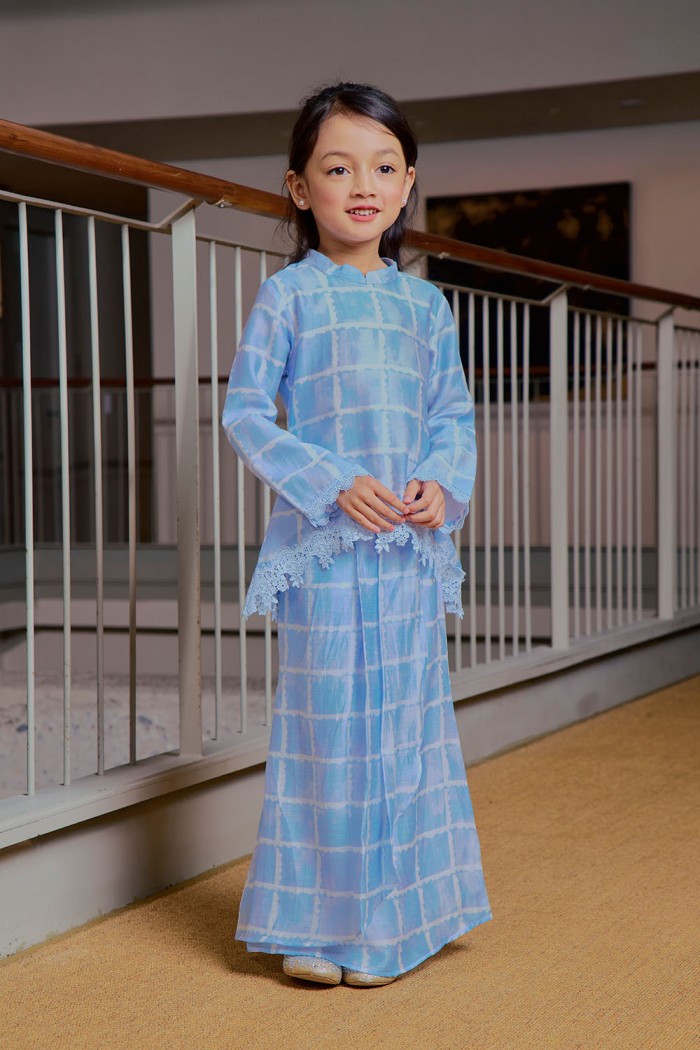 Eva Mini Kurung Kids - Baby Blue
