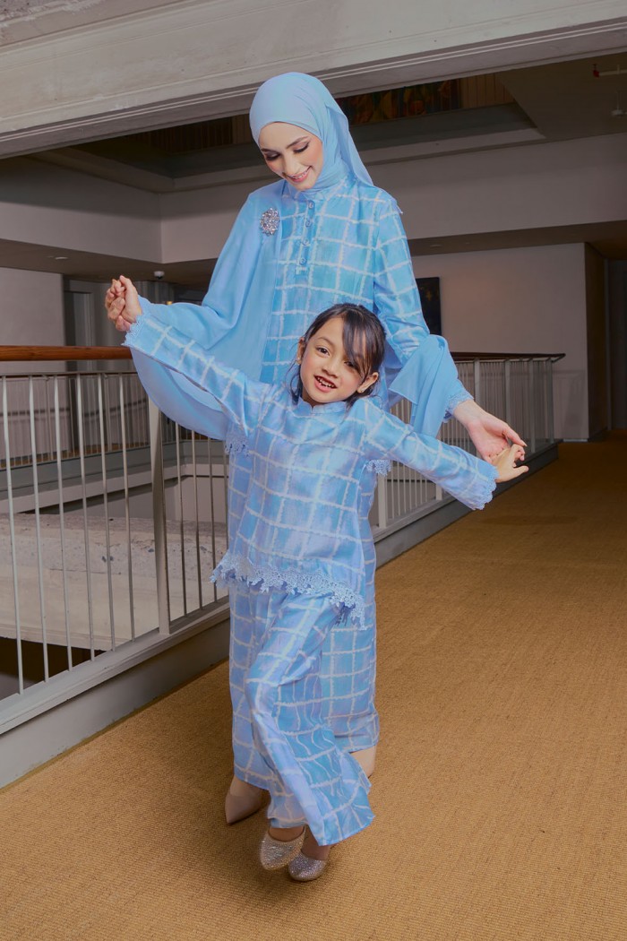 Eva Mini Kurung Kids - Baby Blue