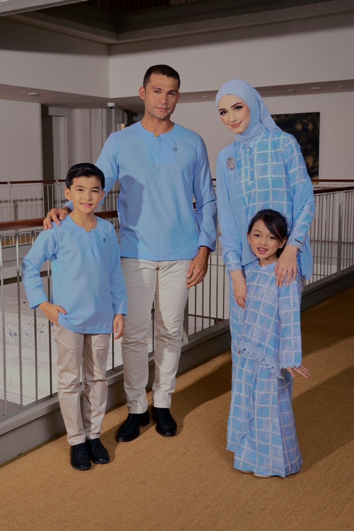 Eva Mini Kurung Kids - Baby Blue