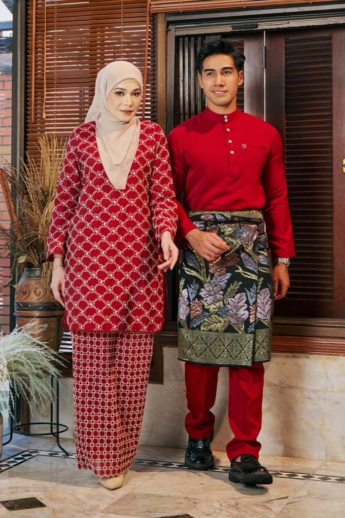 Safa Luxe Kurung - Maroon