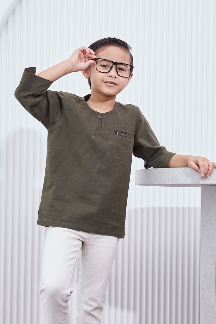Kurta Harith Kids - Dark Olive