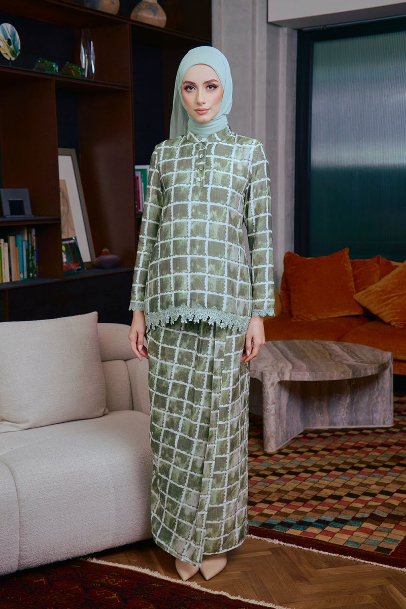 Eva Mini Kurung - Moss Green