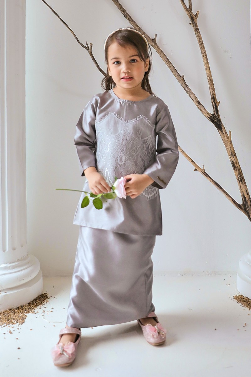 Sumayya Silk Kids - Dark Grey