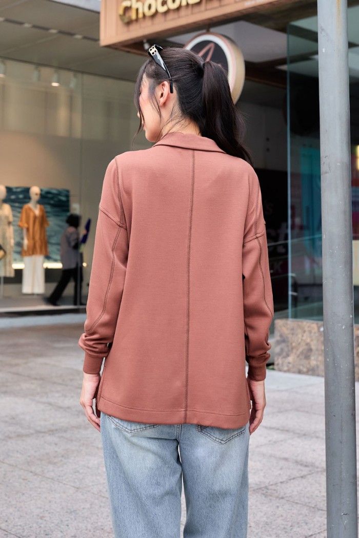 Viena Plain Shirt - Caramel Brown