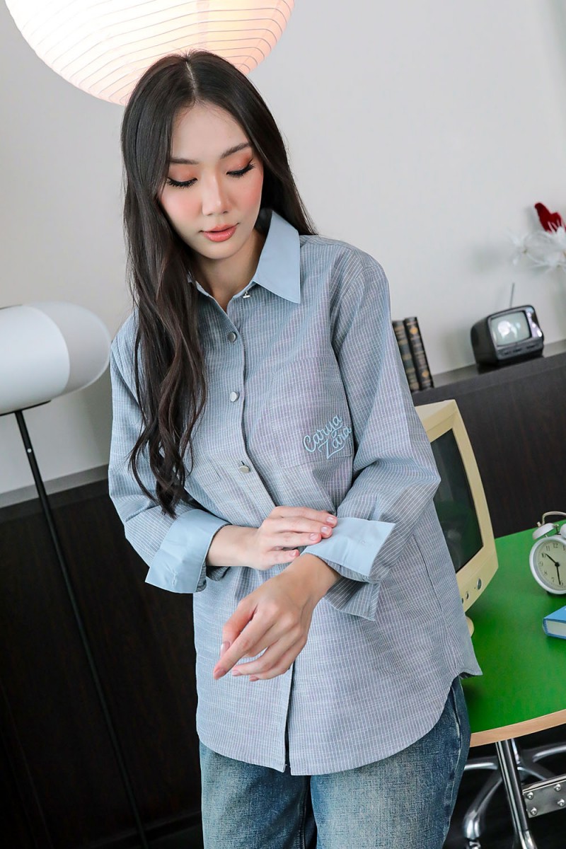 Elise Premium Shirt - Greyish Blue