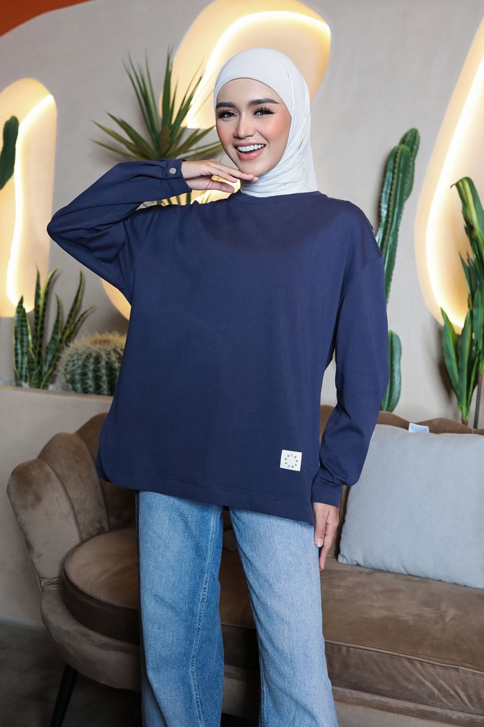 Thera Plain Shirt - Navy Blue