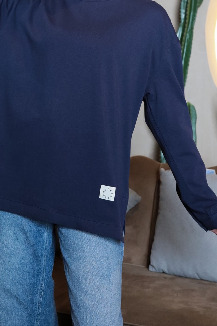 Thera Plain Shirt - Navy Blue