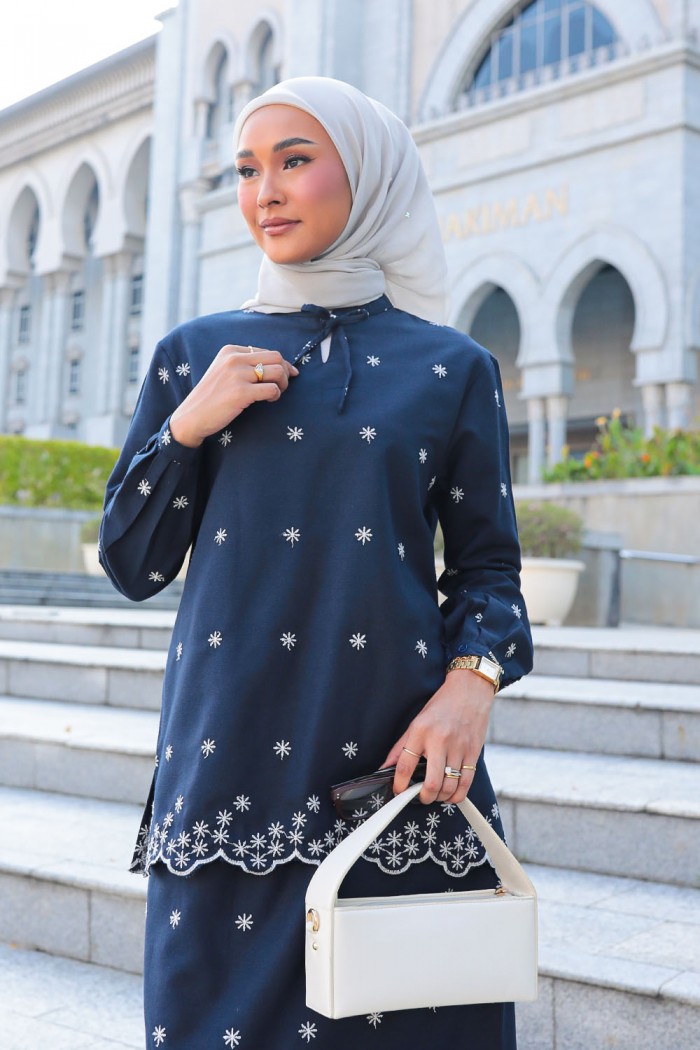 Kate Linen Set - Dark Blue