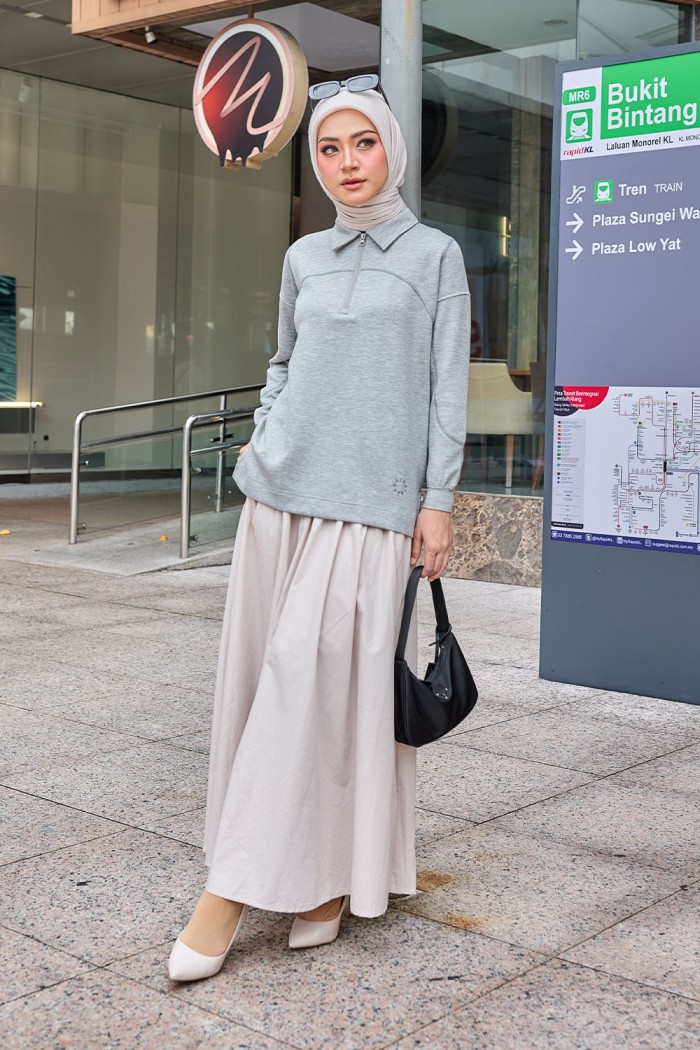 Viena Plain Shirt - Silver Grey