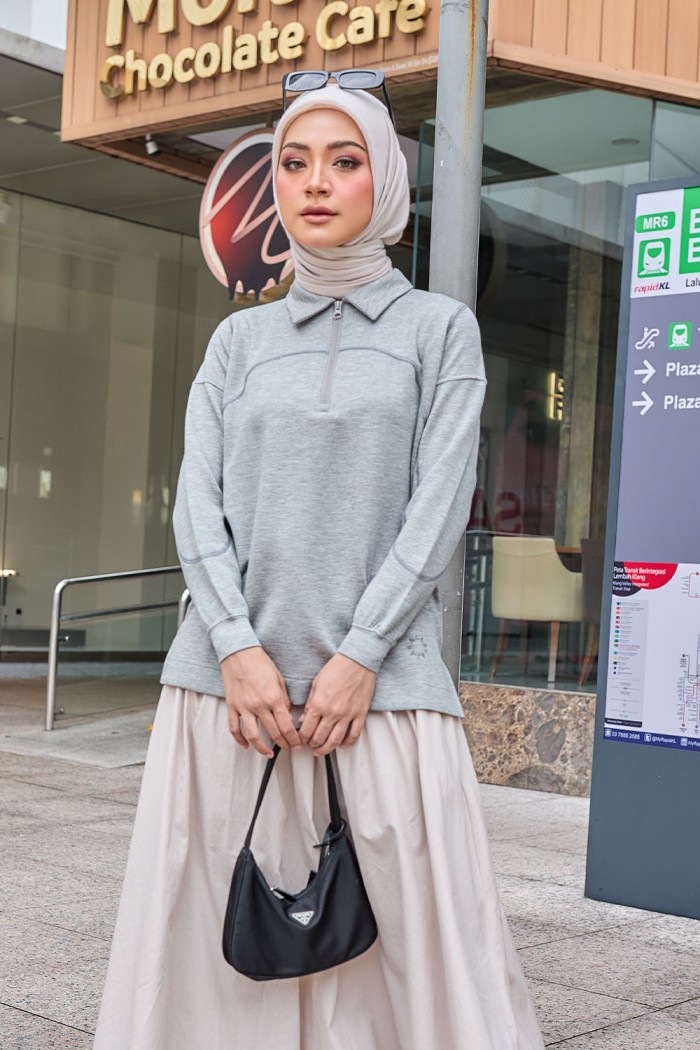 Viena Plain Shirt - Silver Grey