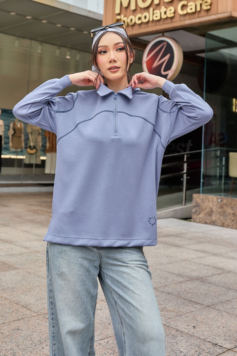 Viena Plain Shirt - Dusty Blue