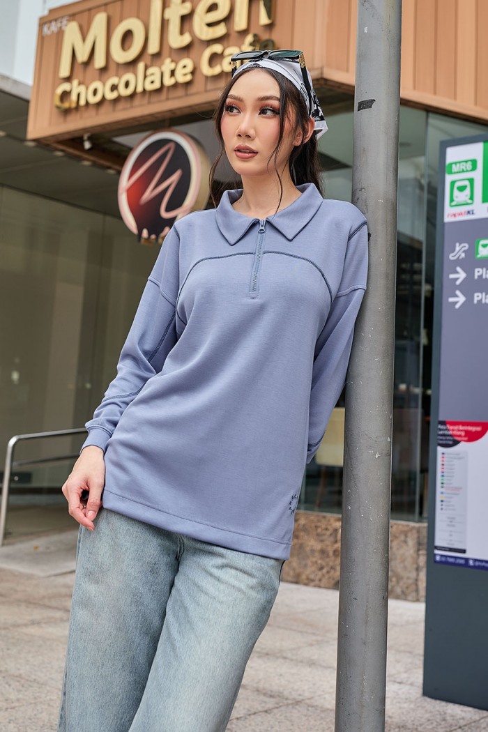 Viena Plain Shirt - Dusty Blue