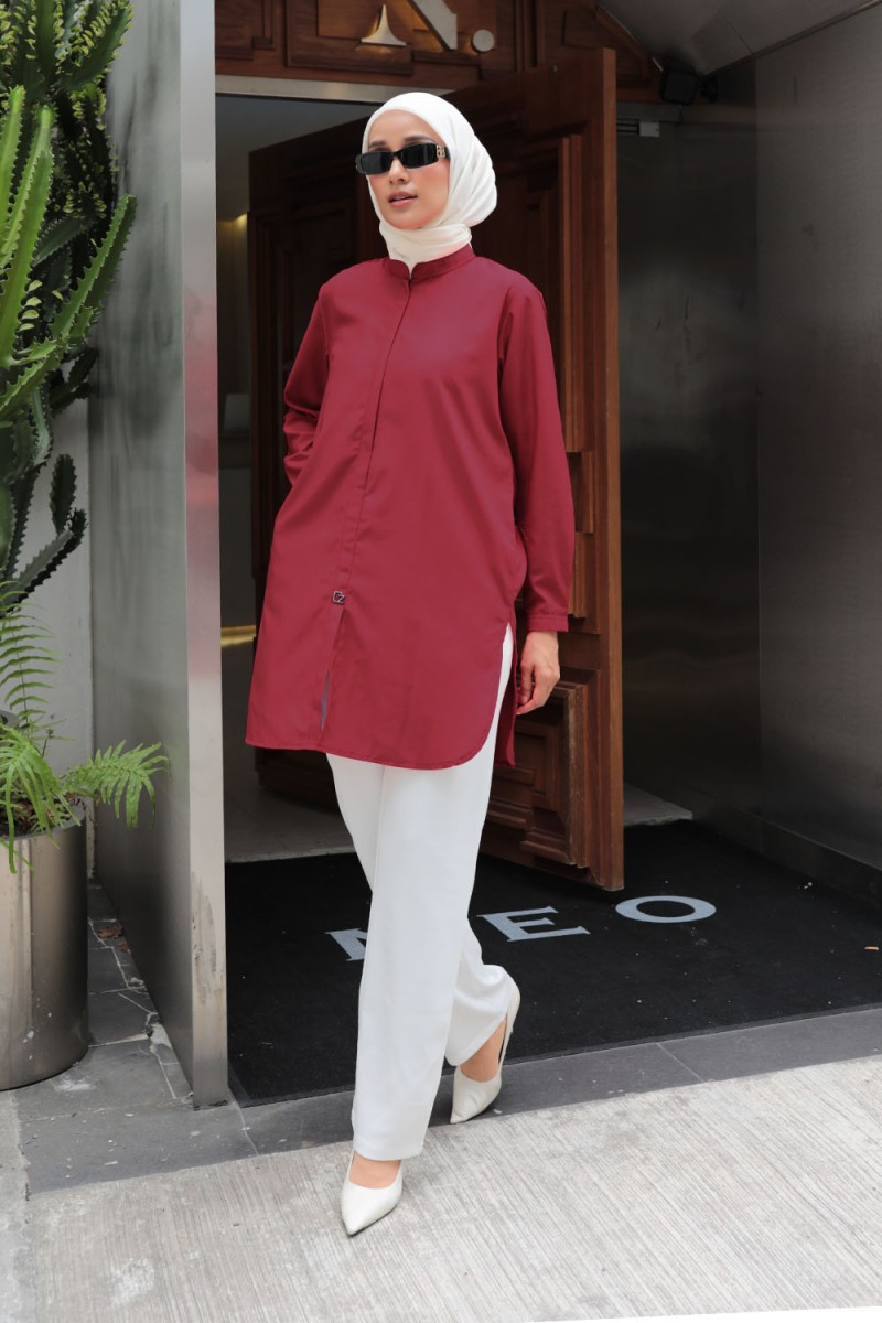 Aileen Blouse - Burgundy