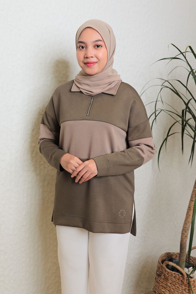 Viena Striped Top - Army Green