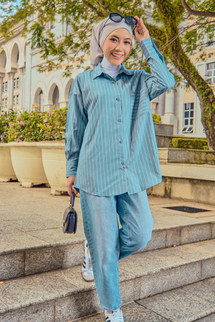 Elise Shirt - Dusty Blue